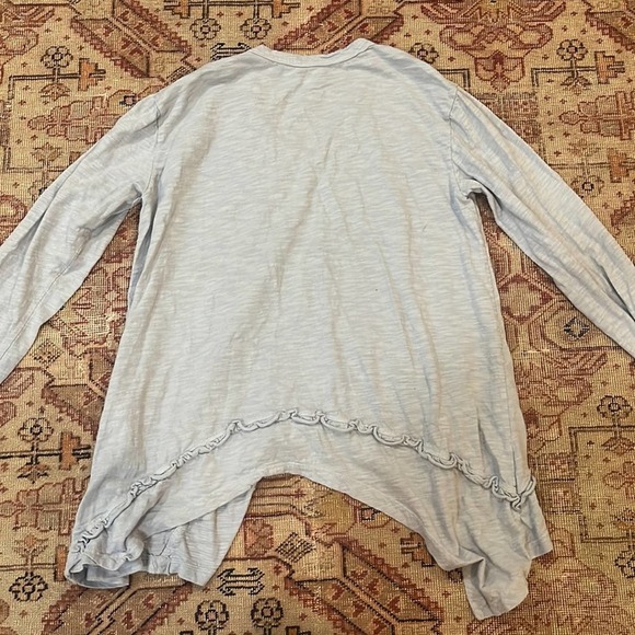 WILT | Long sleeve ruffle asymmetrical top light blue small - Picture 6 of 6
